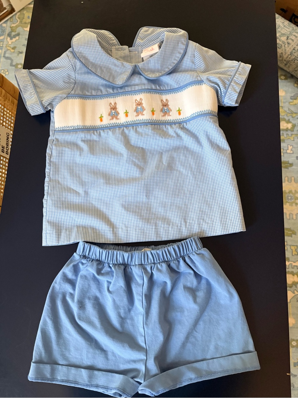 Worn 1x Stitchy Fish toddler boy Easter outfit